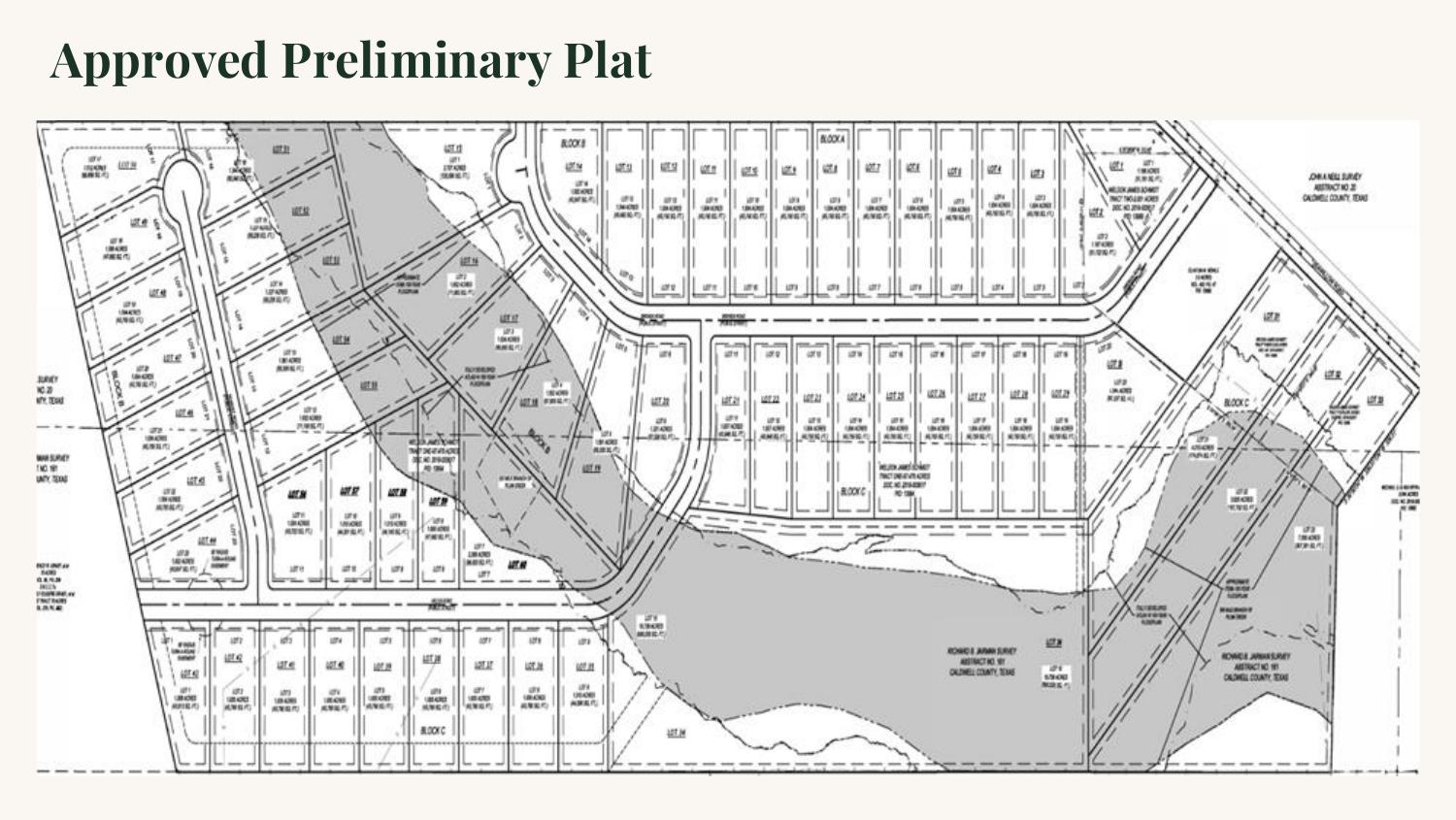 Approved preliminary plat for Seawillow / Schmidt Development showing 60 lots